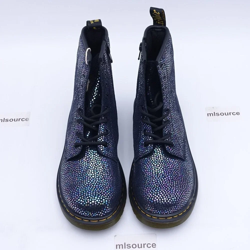 Dr. Martens 1460 Boots Lace Up Side Zip Iridescent Black/Spot Metallic 26107125